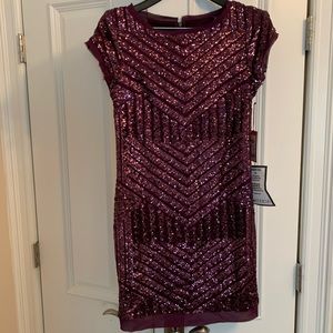 Vince Camuto Cap Sleeve Sequin Dress Size 10